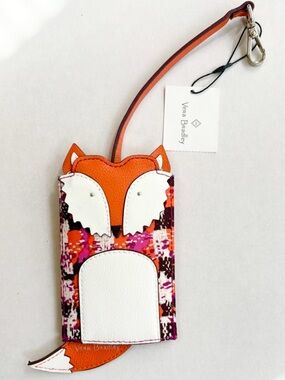 Vera Bradley Fox Luggage Tag ID Holder Wristlet Keychain NWT Colorful